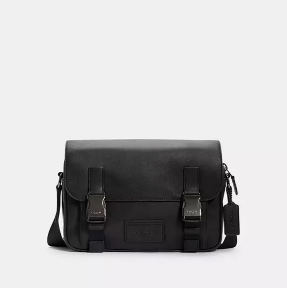 NWT Coach Track Bag Shoulder Brand Mens Crossbody Genuine Leather Black C2715